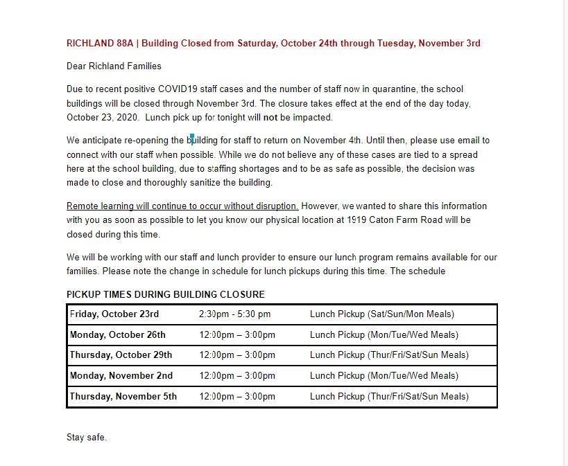 School Closure School Closure